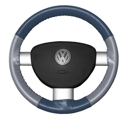 Wheelskins Steering Wheel Cover - Eurotone (Sea Blue Top / Grey Sides)