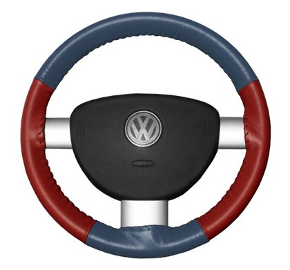 Wheelskins Steering Wheel Cover - Eurotone (Sea Blue Top / Red Sides)