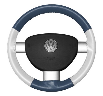 Wheelskins Steering Wheel Cover - Eurotone (Sea Blue Top / White Sides)