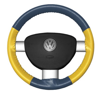 Wheelskins Steering Wheel Cover - Eurotone (Sea Blue Top / Yellow Sides)