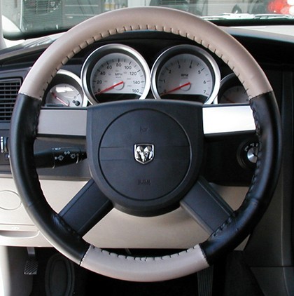 Wheelskins Steering Wheel Cover - Eurotone (Sand Top / Black Sides)