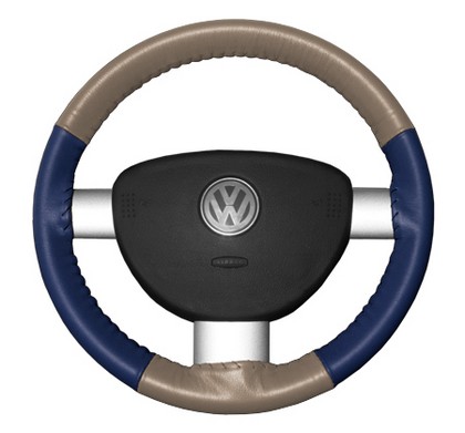 Wheelskins Steering Wheel Cover - Eurotone (Sand Top / Blue Sides)