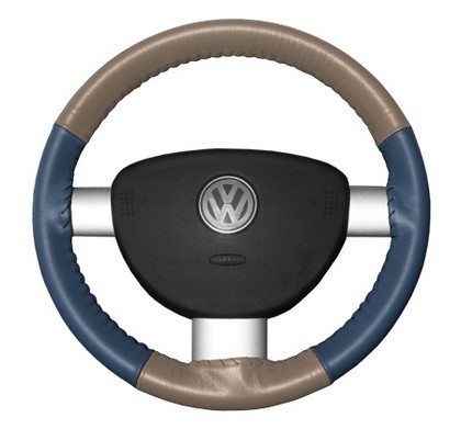 Wheelskins Steering Wheel Cover - Eurotone (Sand Top / Sea Blue Sides)