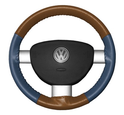 Wheelskins Steering Wheel Cover - Eurotone (Tan Top / Sea Blue Sides)