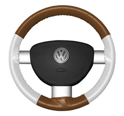 Wheelskins Steering Wheel Cover - Eurotone (Tan Top / White Sides)