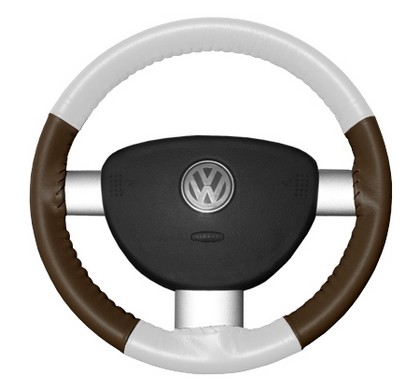 Wheelskins Steering Wheel Cover - Eurotone (White Top / Brown Sides)