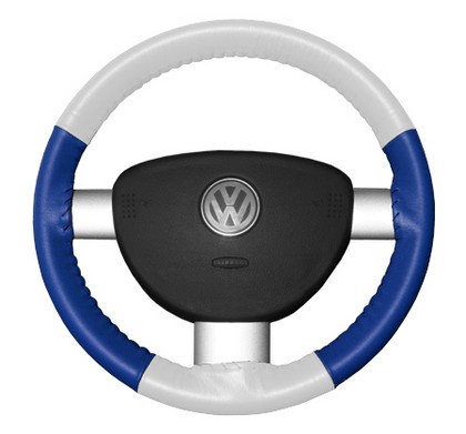 Wheelskins Steering Wheel Cover - Eurotone (White Top / Cobalt Sides)