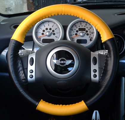 Wheelskins Steering Wheel Cover - Eurotone (Yellow Top / Black Sides)