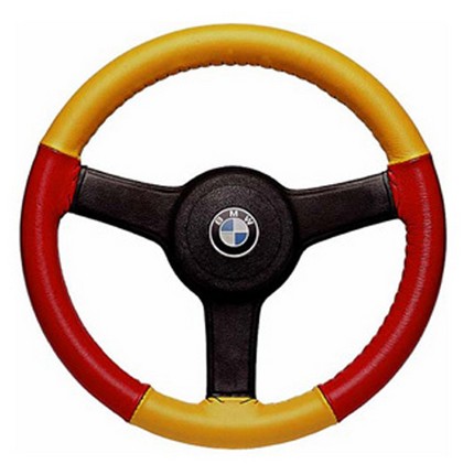 Wheelskins Steering Wheel Cover - Eurotone (Yellow Top / Red Sides)