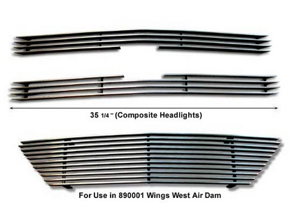 Wings West Aluminum Billet Grille Composite Headlight Set - 3 Piece