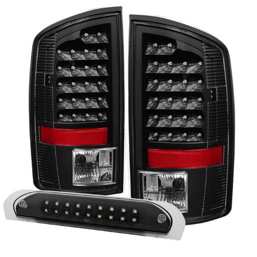 Xtune LED Tail Lights with LED 3rd Brake Lamps- Black