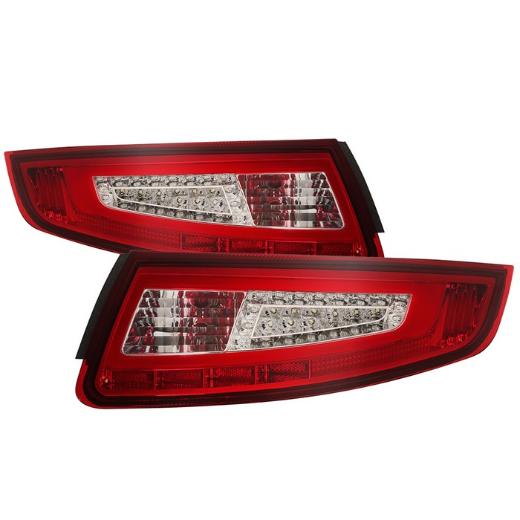 Xtune Light Bar LED Tail Lights - Red Clear