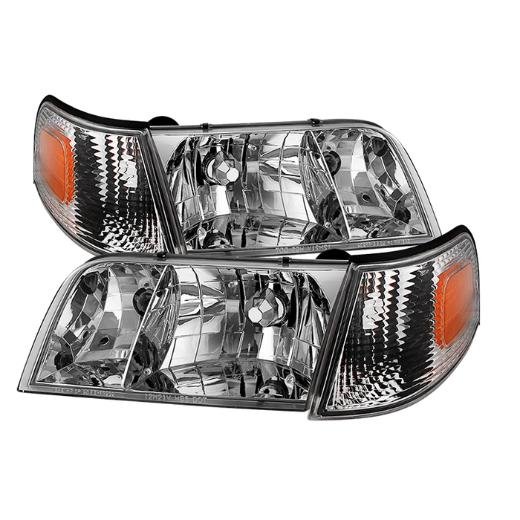 Xtune Crystal HeadLights With Corner Lights set - Chrome