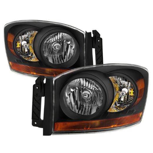 Xtune Chrome Bezel & Amber Bar Headlights - Black