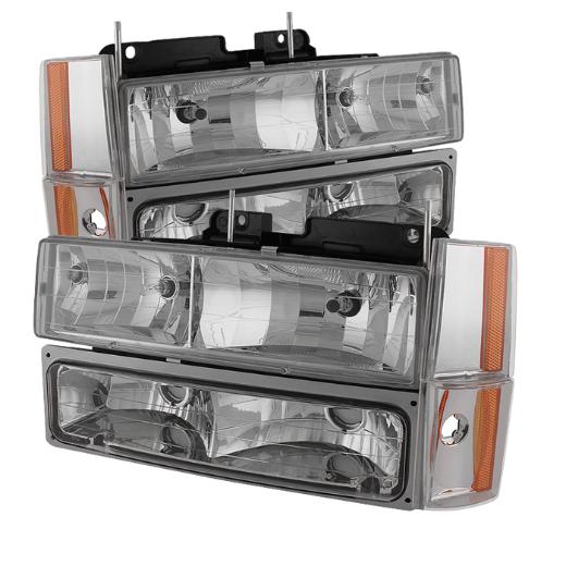 Xtune Crystal Headlights with Corner & Bumper - Chrome