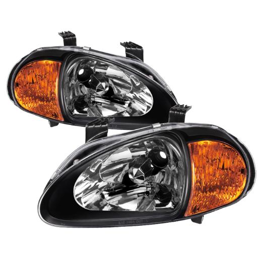 Xtune Amber Crystal Headlights - Black (1-Piece)