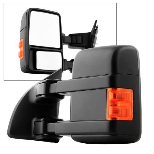 Xtune Manual Extendable - Manual Adjust Mirror with LED Signal Amber - LEFT