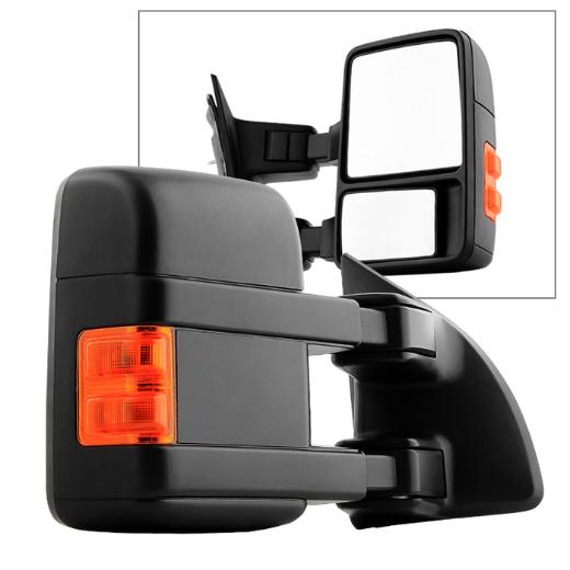 Xtune Manual Extendable - Manual Adjust Mirror with LED Signal Amber- Right