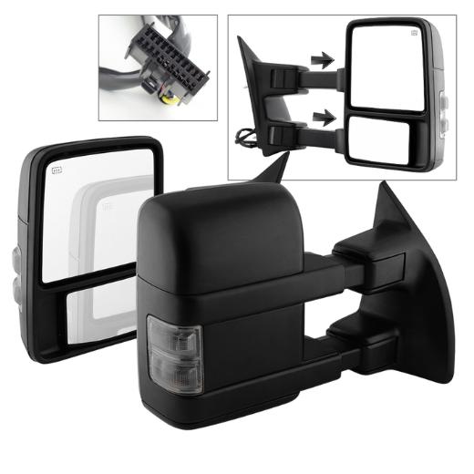 Xtune L&R Manual Extendable - POWER Heated Adjust Mirror with LED Signal Smoke