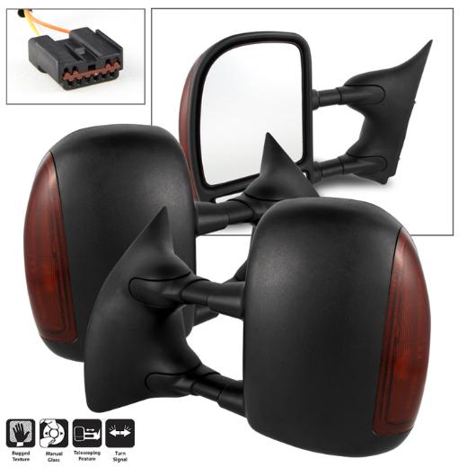 Xtune L&R Manual Extendable - Manual Adjust Mirror with LED Signal Amber.