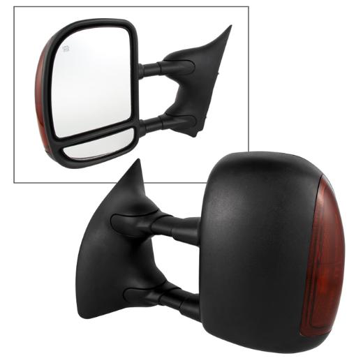 Xtune Manual Extendable - POWER Heated Adjust Mirror with LED Signal Amber - Left