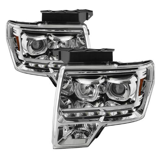 Xtune Projector Headlights - Projector Headlights - LED Halo - Chrome