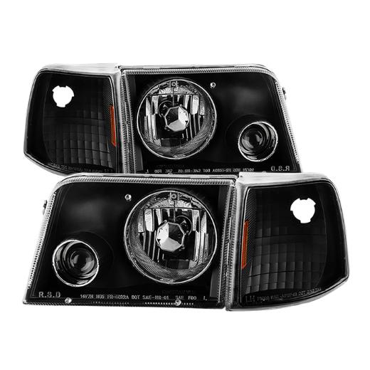 Xtune Projector Headlights With Corner Lights- Black