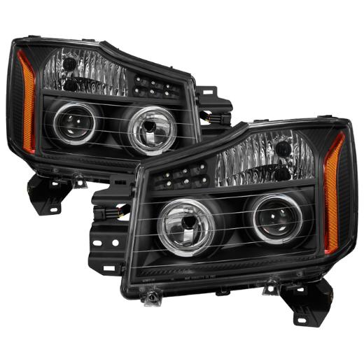 Xtune Projector Headlights - LED Halo - Black