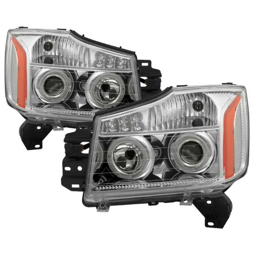 Xtune Projector Headlights - LED Halo - Chrome