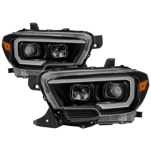 Xtune DRL Light Bar Projector Headlights with Sequential Turn Signal - Black