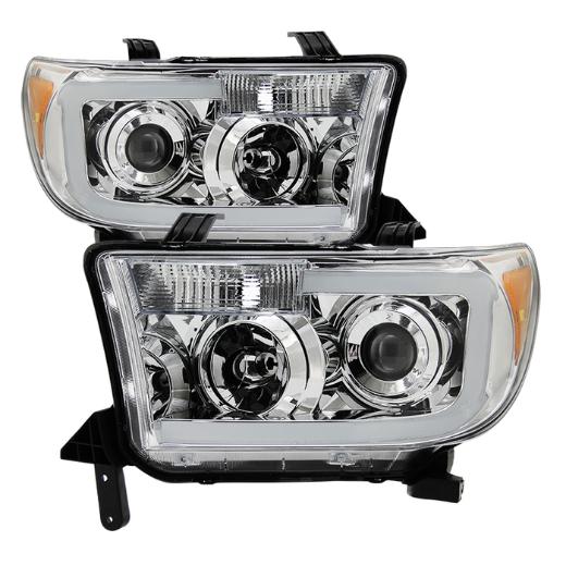 Xtune LED Light Bar Projector Headlights - Chrome