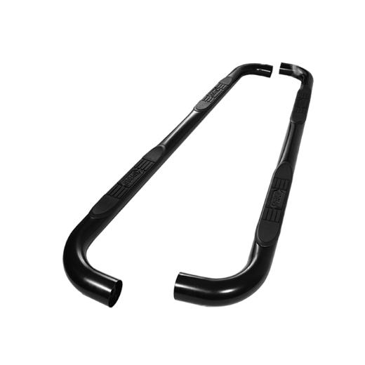 Xtune 3 InchRound Side Step Bar - Powder Coated - Black