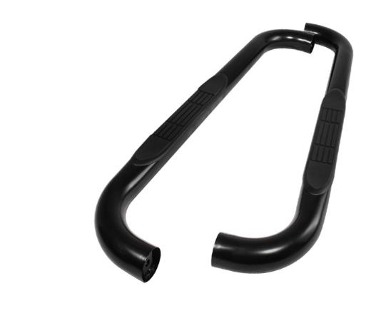 Xtune 3 InchRound Side Step Bar - Powder Coated - Black