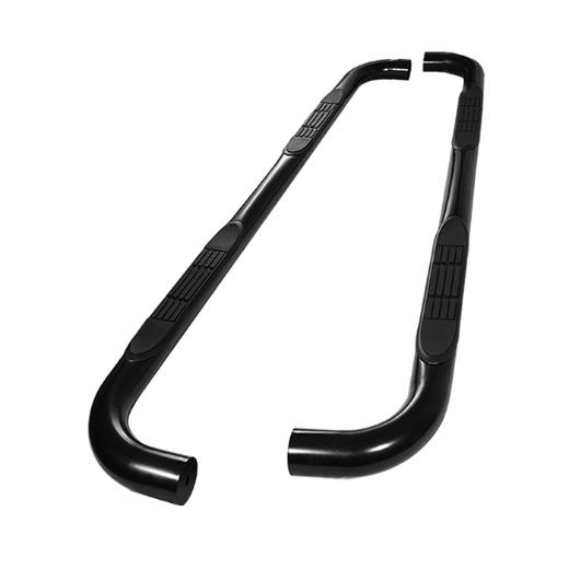 Xtune 3 InchRound Side Step Bar - Powder Coated - Black